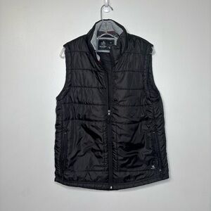 Rugby Black Quilted Puffer Vest Men’s M Zip Front Lightweight Layering Outdoor